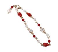 IMIKEYA Fashionable Girl Bracelet with Colorful Beads Strawberry Pendant Stackable Design for Parties Chic Fruit Charm Jewelry for Accessories
