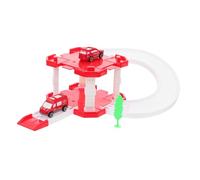 IMIKEYA Fire Truck Toy Set for Kids Simulated Parking Lot Playset Cartoon Car Model for Boys and Girls Ages 4-7 Interactive Firefighter Toy for Indoor Play