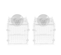 IMIKEYA Fish Breeding Isolation Box Acrylic with Removable Grating 2 Pcs and Fry Hatching for Disease Fish Suitable for Breeding and Home Decoration