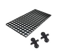 IMIKEYA Fish Tank Bottom Filter Plate Aquarium Grid Divider Tray 4pcs with 8pcs Clamps Black PC Plastic Flat Smooth Design for Convenient Use in Aquarium