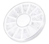 IMIKEYA Flat Back Pearl Cabochons Plastic Box 200pcs 2mm Mixed Sizes Box with 3mm Resin Nail Pearls and Nail Decoration Invitation Card Decoration