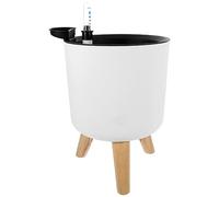 IMIKEYA Flower Pot Legs Modern Design White Includes Water Level Indicator for Indoor Plants in Living Home Garden