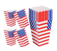 IMIKEYA Foldable Paper Popcorn Boxes Easy to Carry 36 Pcs with Patriotic American Flag Design Popcorn Favor Boxes for Independence Day for Family Gatherings and Party Decorations
