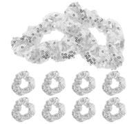 IMIKEYA Glitter Hair Scrunchies Set for Curly Hair Soft Stretchy Elastic Ponytail Holders for Women’S Disco Parties Weddings and Everyday Use