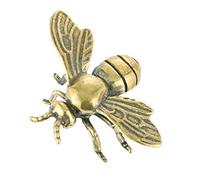 IMIKEYA Gold Bee Figurines: Vintage Brass Bee Statues Decorative Brass Animal Ornament DIY Craft Small Brass Metal Bee Desktop Ornament for Rustic Office Home Decor Wall Art Gift