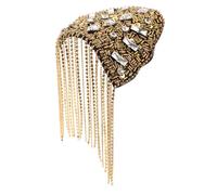 IMIKEYA Gold Rhinestone Tassel Epaulet Chain Shoulder Badge for Men and Women Durable Decorative Fringe Trim for Clothing and Bags Versatile Stage Performance Accessory