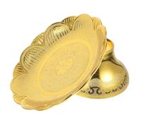 IMIKEYA Golden Lotus Fruit Tray with Raised Edges, Ps Material, Easy to Store Worship Dish for Buddhist Supplies, Versatile and Elegant Fruit Snack Offering Plate for Temple or Home Use