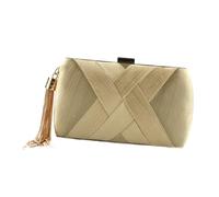 IMIKEYA Gorgeous Light Golden Tassel Evening Clutch Purse for Weddings Cocktail Parties and Dinners Stylish Handbag for Women to Hold Cellphone Keys and Cash
