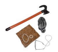 IMIKEYA Grandma Costume Accessory Set Boys and Girls Adults Old Lady Wig Props Realistic Wig Eyeglass Retainer Chain Faux Pearl Necklace Cosplay Kit