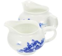 IMIKEYA Gravy Sauce Boat and White 2pcs Ceramic with Convenient Pour Spout and Dripless Serving Design Jug for Kitchen and Table Use