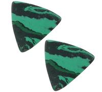 IMIKEYA Green Emerald Triangle Guitar Picks 2pcs - Portable Bass Acoustic Simple Plectrums for Fingerstyle Playing in Musical Instruments Accessories