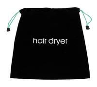 IMIKEYA Hair Dryer Drawstring Pouch Black Canvas Dustproof Storage Bag 33x30cm with Green Cord for Travel and Home Hair Dryer Organizer