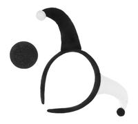 IMIKEYA Halloween Clown Headband Black White Clown Nose Set Sponge Plastic Fabric for Themed Events, Carnival Costume Dress for Adults Women