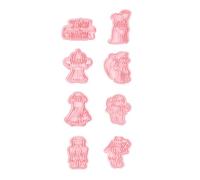 IMIKEYA Halloween Cookie Stamp Set Plastic Biscuit Mold with Easy to Demold Feature and Smooth Texture for Baking Treats in Pink, Unique Creative Simple Design for Halloween