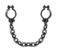 IMIKEYA Halloween Handcuff Costume Accessory, Fake Prisoner Wrist Shackles with Chain, Plastic Handcuffs for Cosplay, Police & Prisoner Costume Party Props, Black 35 Inch