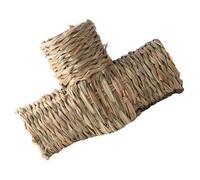 IMIKEYA Hamster Tunnel 3-way Handmade Grass Chew-resistant Hideout Increases Activity Level Pet Tunnel House for Guinea Pig and Little Mice