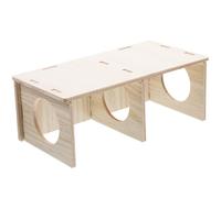 IMIKEYA Hamster Wood Hideout Multi-Chamber Small Pet House Birch Wood Enclosure for Hamsters Mice Guinea Pigs Private Hiding and Sleeping Area