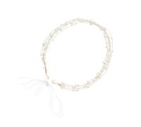 IMIKEYA Hand-Woven Bridal Headband Pearl Hair Accessories Wedding Headpiece for Brides Handmade Imitation Pearl Hair Jewelry Suitable for Bridal Styling