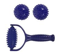 IMIKEYA Handheld Muscle Roller with 2 Spiky Massage Balls for Effective Fullbody Muscle Massage Made of Sturdy Abs and PVC Suitable for Arms in Setting Or Home Use