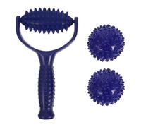 IMIKEYA Handheld Muscle Roller with 2 Spiky Silicone Massage Balls for Back and Muscle Groups, Lightweight Abs and PVC Material for Relaxation in Setting Or Gym Use