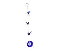 IMIKEYA Handmade Blue Eye Hanging Ornament with Three Swallows, Alloy and Colored Glaze Wall Hanging for Home and Car, Provides Protection against Bad Luck and Brings Luck, Bedroom