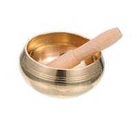 IMIKEYA Handmade Buddhist Sound Bowl for Yoga Meditation Copper Material Complete Holder and Mallet for Home Studio Use
