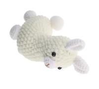 IMIKEYA Handmade Knitted Alpaca Pendant Soft Animal Figurine Keychain Charm Backpack Accessory Unique Handcrafted Crochet Decorative Ornament for Daily Use