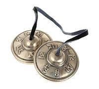 IMIKEYA Handmade Meditation Bell for Yoga Small Cymbals Bell in White Copper Six True Words