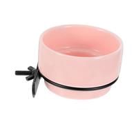 IMIKEYA Hanging Ceramic Bird Feeder Bowl Multi-functional Bird Cage Dish for Feeding and Watering Effortless Cleaning Sturdy Elegant Design in Pink