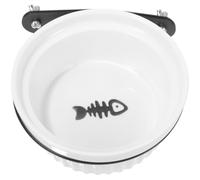 IMIKEYA Hanging Pet Bowl for Dogs and Cats with Unique Design, Ceramic and Iron Material, Smooth Surface, Dust-resistant, for Household Use a Crate Feeder or Food and Water Bowl