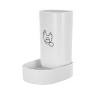 IMIKEYA Hanging Poultry Feeder Chicken Food Dispenser for Grit and Shell, Plastic, White, Automatic Feeding, Wall Mount for Chicken and Poultry Fence