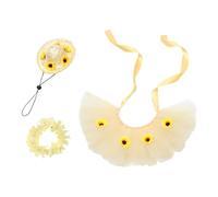 IMIKEYA Hawaii Theme Design Pet Costume Hat Skirt and Floral Wreath Party Pet Decor Lightweight Gauze and Grass Material Unique Creative