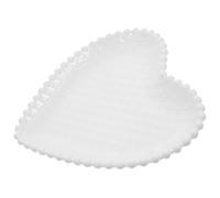 IMIKEYA Heart Shaped Ceramic Food Serving Tray White Decorative Plate with Unique Appearance and Dishwasher Safe for Kitchen Dining and Entertaining