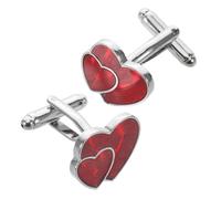IMIKEYA Heart-shaped Cufflinks for Men Elegant Valentine's Day Accessory for Formal Events like Weddings Anniversaries Business Attire Made for French Cuff Shirts These Heart Cufflinks