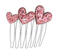 IMIKEYA Heart Shaped Rhinestone Hair Comb for Women Durable Pink Bridal Hair Clips with Crystals Stylish Side Combs for Hair Styling Comfortable Grip for Managing Bangs and Stray Hairs