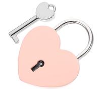 IMIKEYA Heart Shaped Small Padlock with Key for Luggage and Backpacks Stylish Romantic Couples Wishing Lock for Jewelry Boxes Suitcases and Diary Storage Easy to Use Decorative Security
