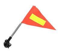 IMIKEYA High Visibility Telescopic Bike Flag with Reflective Polyester Triangle and Sturdy Stainless Steel Clamp-on Pole for Wheelchair and Mobility Scooter Outdoor Safety
