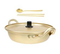 IMIKEYA Instant Noodles Pot Korean Aluminum Cooking Pot Lid Spoon and Chopsticks Multi-Functional Household Kitchen for and Instant Noodles