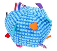 IMIKEYA Interactive Blue Plush Dog Squeaky Ball with Bell for Indoor Dog Games and Outdoor Walks Soft Teething Chew and Puppies to Keep Them Busy