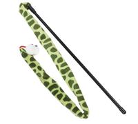 IMIKEYA Interactive Cat Teaser and Green Colour for Kitten and Cat with Plush Snake Shape Designed for Exercise and Interactive Playtime