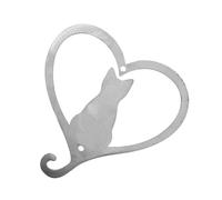 IMIKEYA Iron Cat Pendant Hanging Decor for Garden and Wall Hand-colored Cartoon Style Heart-shaped Metal Ornament Outdoor Art for Cat Lovers and Home Decoration