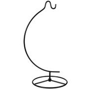 IMIKEYA Iron Hanging Hook Ornament Display Stand Holder for Glass Globe | Black round Stand, Smooth Finish, Secure Placement for Wedding Decor, Bathroom Accents and Plants