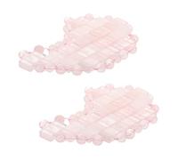 IMIKEYA Jade Eye Mask 2pcs Moon Shape Rose Quartz Cooling Eye Patch Portable Unisex Sleep Resting Shade for Travel and Facial Spa Therapy
