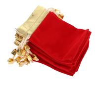 IMIKEYA Jewelry Bags Easy to Carry 25pcs with Double Drawstrings Velour Red Drawstring Wear-resistant and Pouch, Compact Size Decorative Jewellery Pouch for Wedding and Packaging