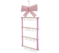 IMIKEYA Jewelry for Hanging Bow Wall-mounted with Hooks Rack Organizer Pink Necklaces Earrings Bracelets Rings and Hairbands Suitable for Door Hanging and Home Storage