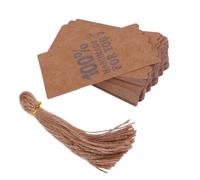 IMIKEYA Labels Hangtag Kraft Paper with Pre-Punched Holes Convenient to Use Vintage Handmade Style Including Twine String for Birthday Student Words Cards