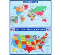 IMIKEYA Large World Map Poster for Wall in Classrooms and Household Learning, UV Paper Material, Early Learning of Geography, Arouse Students Interest, Simple and Generous Style,