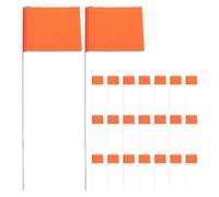IMIKEYA Lawn Marking Flags for Easy Installation Rustproof Pvc Material 25pcs Orange with Steel Wire Stakes Sturdy Ground Marker Flags for Roadworks and Agricultural Surveys