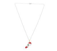 IMIKEYA Lebanon Map Pendant Necklace for Women Men Durable Stainless Steel Lebanon Flag Jewelry Elegant Country Map Chain Tarnish Resistant Stylish Daily Wear