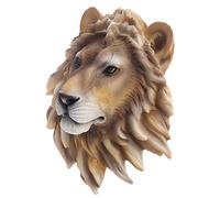 IMIKEYA LIon Sculptures Home Animal Ornament Lion Head Wall Mounted Animal Head Sculpture Faux Resin Head Wall Decor Rustic Farmhouse Decor Wall Sculpture Present Ornaments